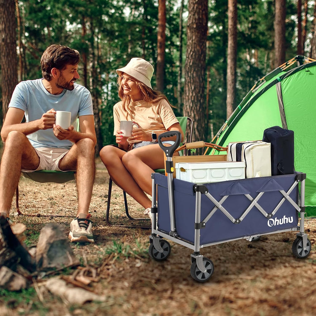 Foldable Utility Wagon with Wheels, 85L 330 LB Capacity 600D Oxford Fabric R52029