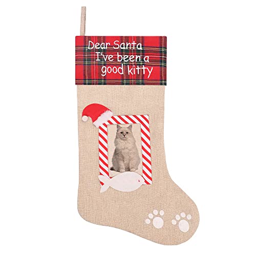 20 Inches Burlap Christmas Pet Stockings W7801