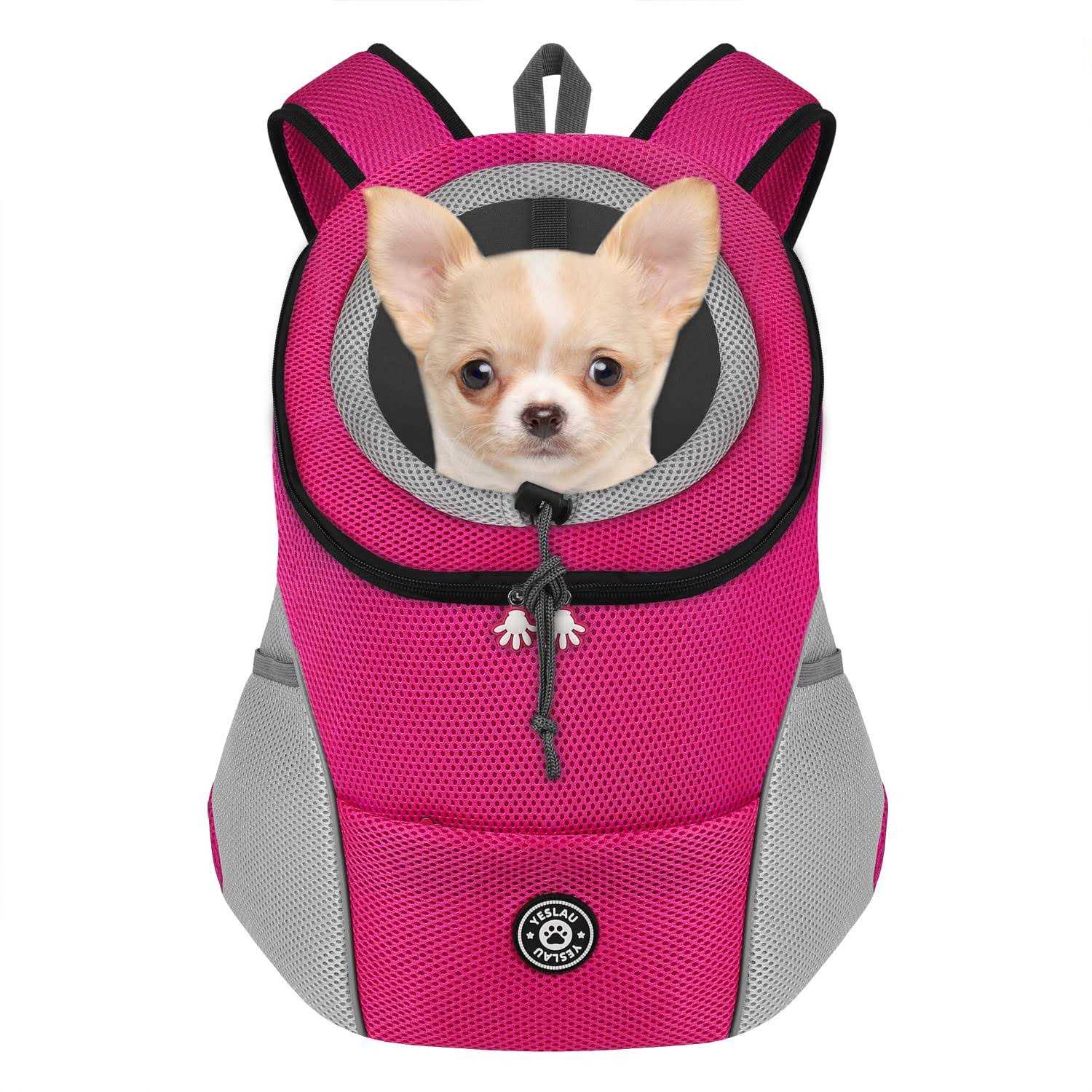 Dog Backpack Carrier Pet Carrier Travel Bag Front Pack with Safety Reflective Strips R556559
