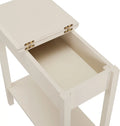 Cream Narrow End Table with Storage Shelf H5270