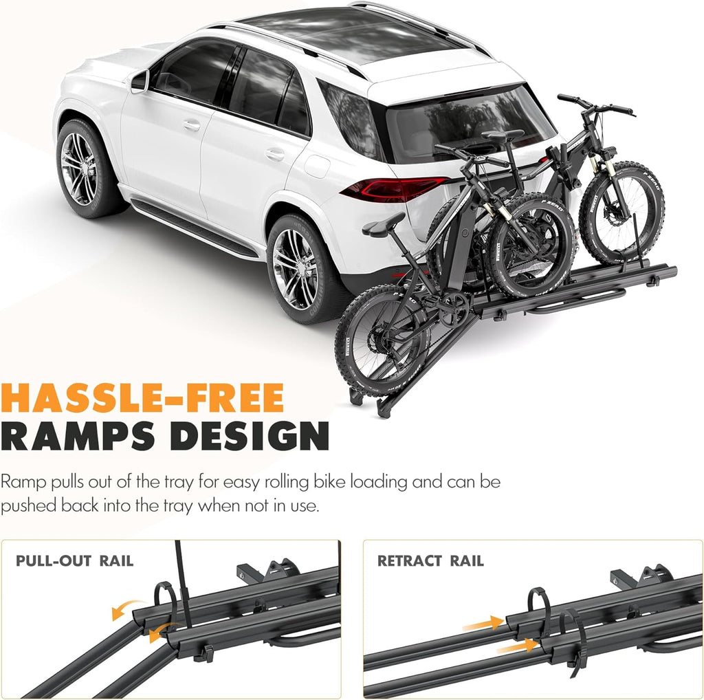 2" Hitch Mounted Platform Bike Rack, 200 Lbs Max Loading X7470