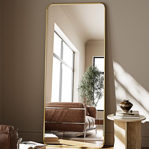 56" x 21" Gold Aluminum Frame Full Length Floor Mirror Z48199