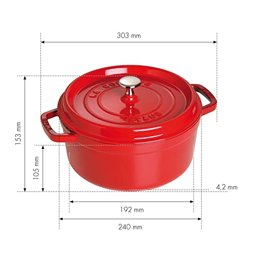 4 Qt. Round Cocotte Cherry Red I245
