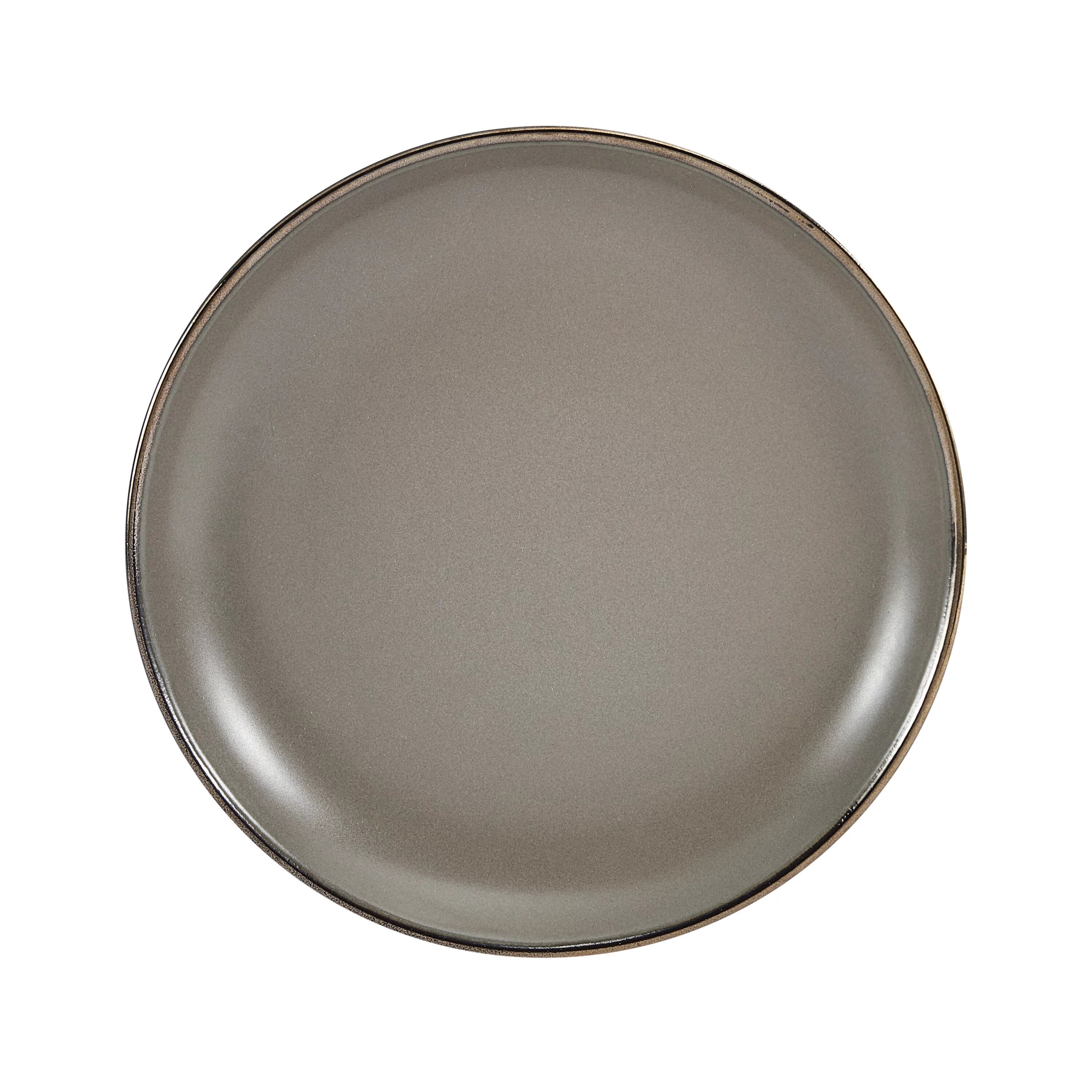 12-piece Stoneware Dinnerware set in Gray B48598
