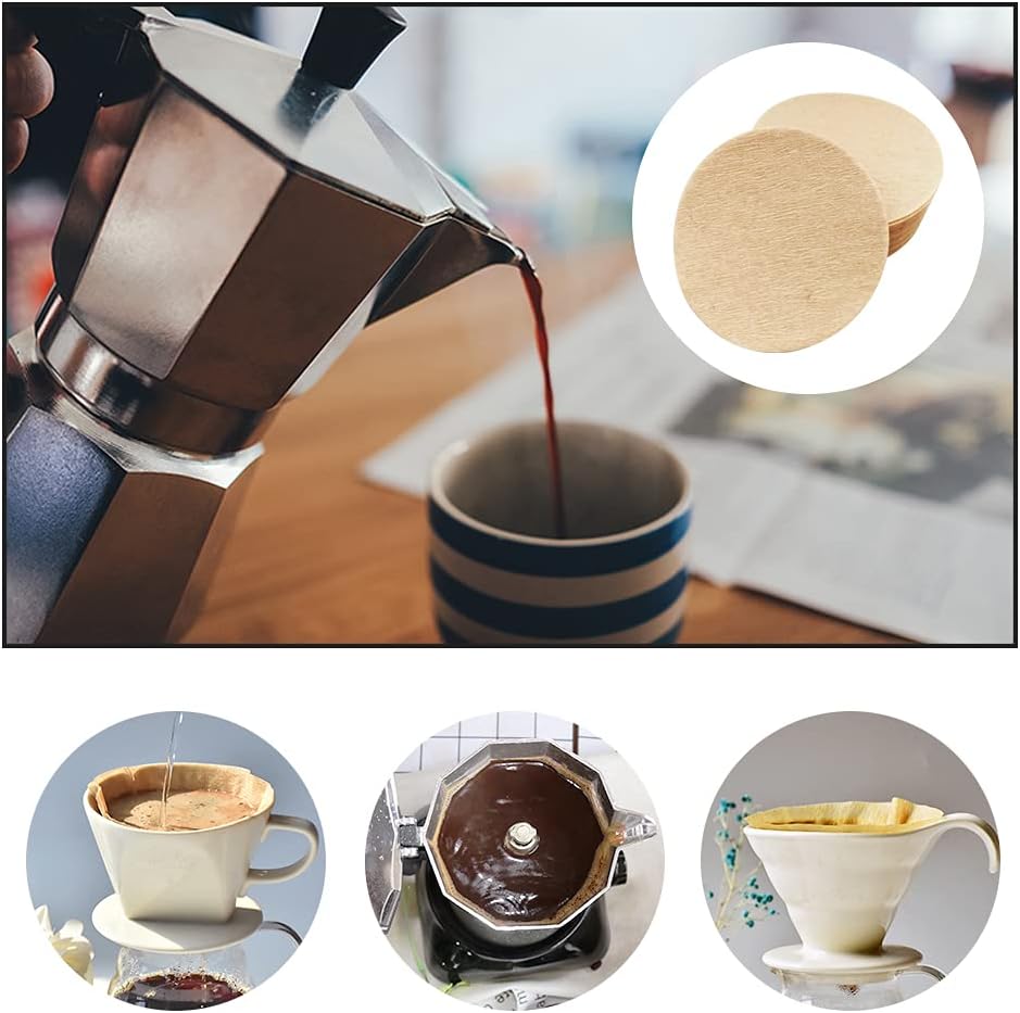 400Pcs Unbleached Brown Round Paper Coffee Filter I599225