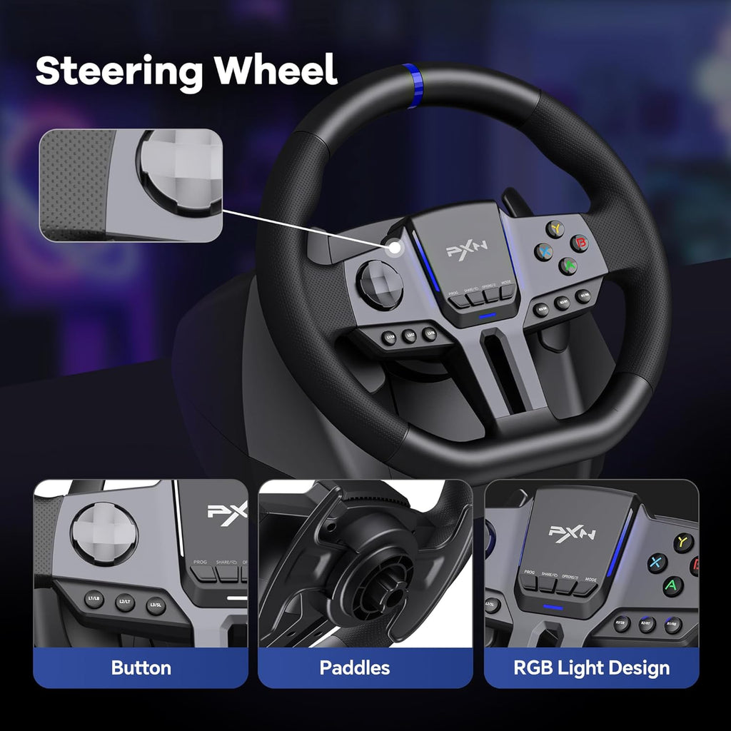 Racing Wheel Steering Wheel with Shifter and Pedal W74260
