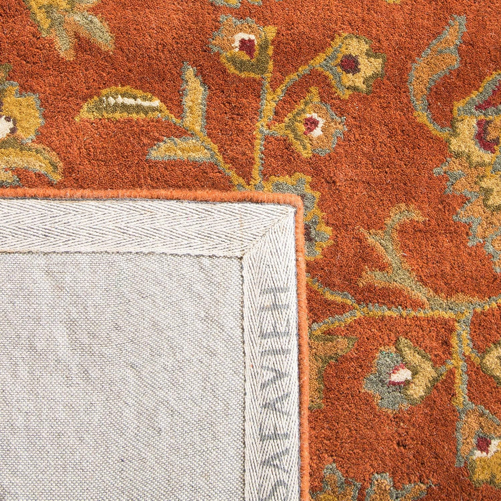6' Square Red Natural Wool Area Rug B780912