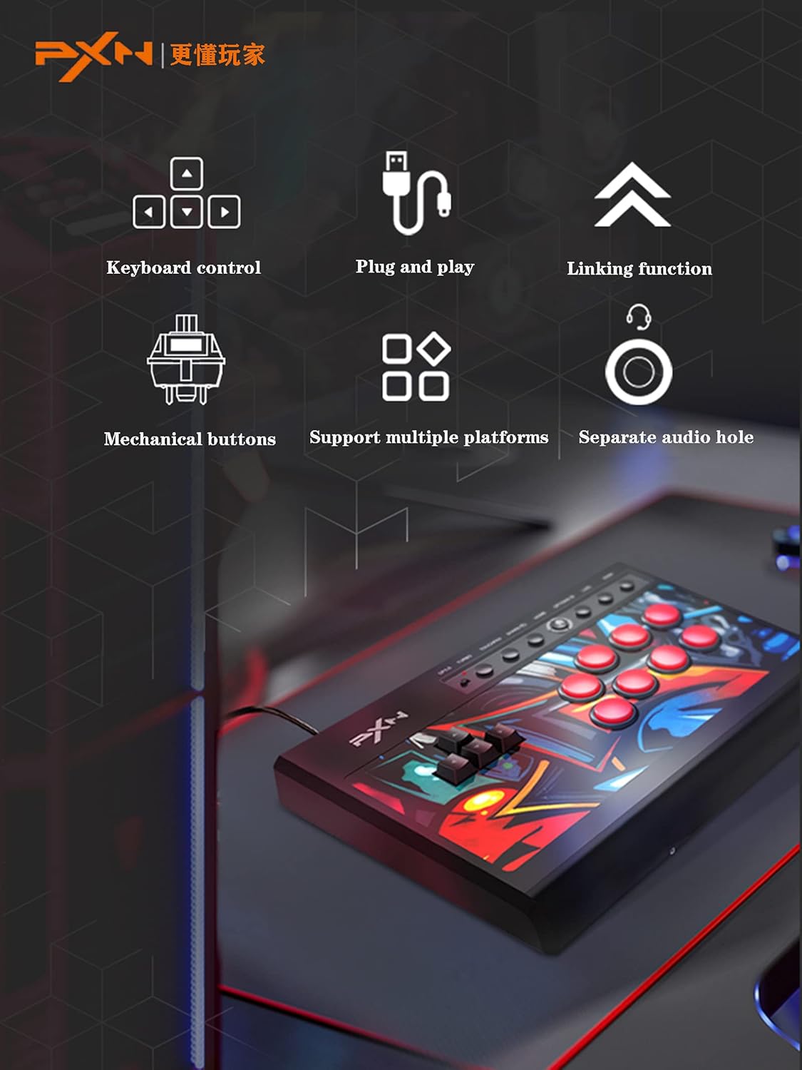 Arcade Fight Stick Mechanical Direction Button Controller J35915
