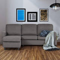 78.3x22 Wide Reversible Sofa Chaise Gray Polyester Blend K1972