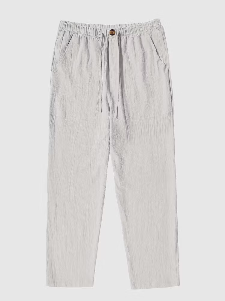 Linen Style Yoga Pants With Pocket