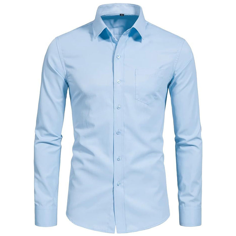 Men's Stretch Mercerized Long-Sleeve Shirt