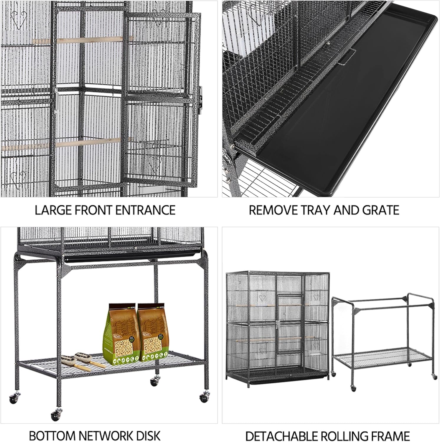 63'' Detachable Bird Cage with Stand F8748