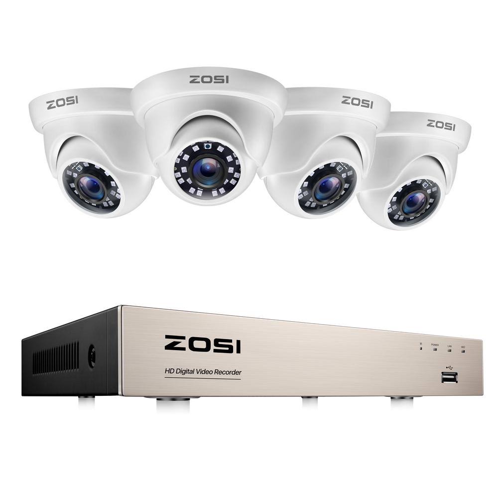 8-Channel 1080p DVR Security Camera System with 4 Wired Dome Cameras S609508