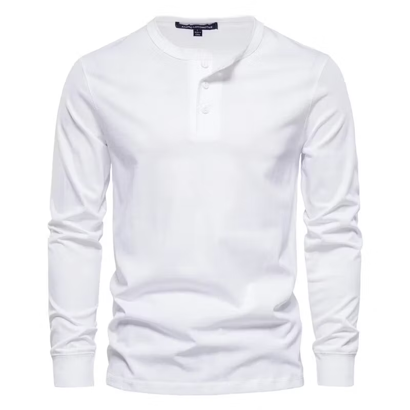 Men's Henley High Quality 100% Cotton T-Shirt