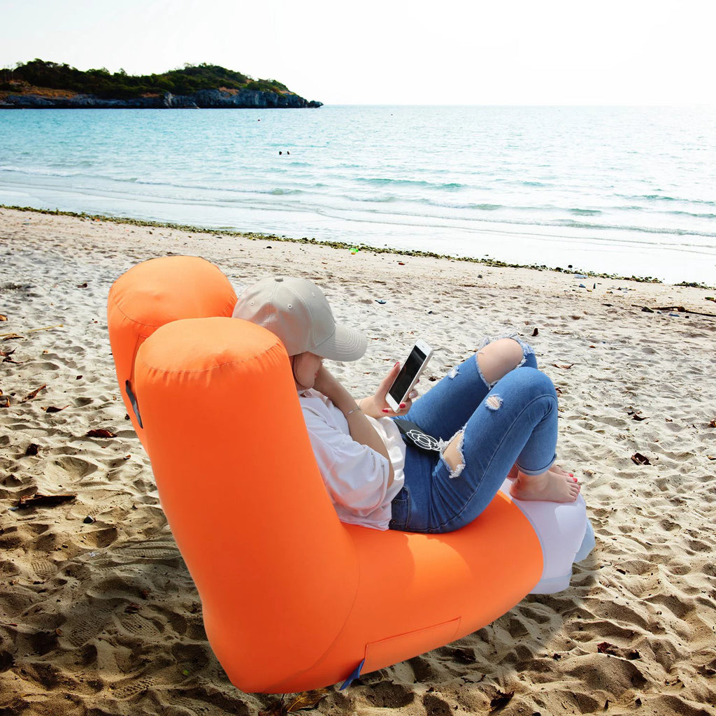 Orange Inflatable Air Sofa Chair with Portable Bag E526