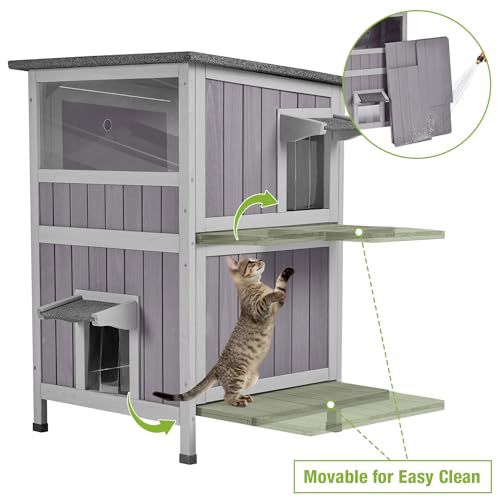 2-Story Outdoor Waterproof Cat Shelter Q471478