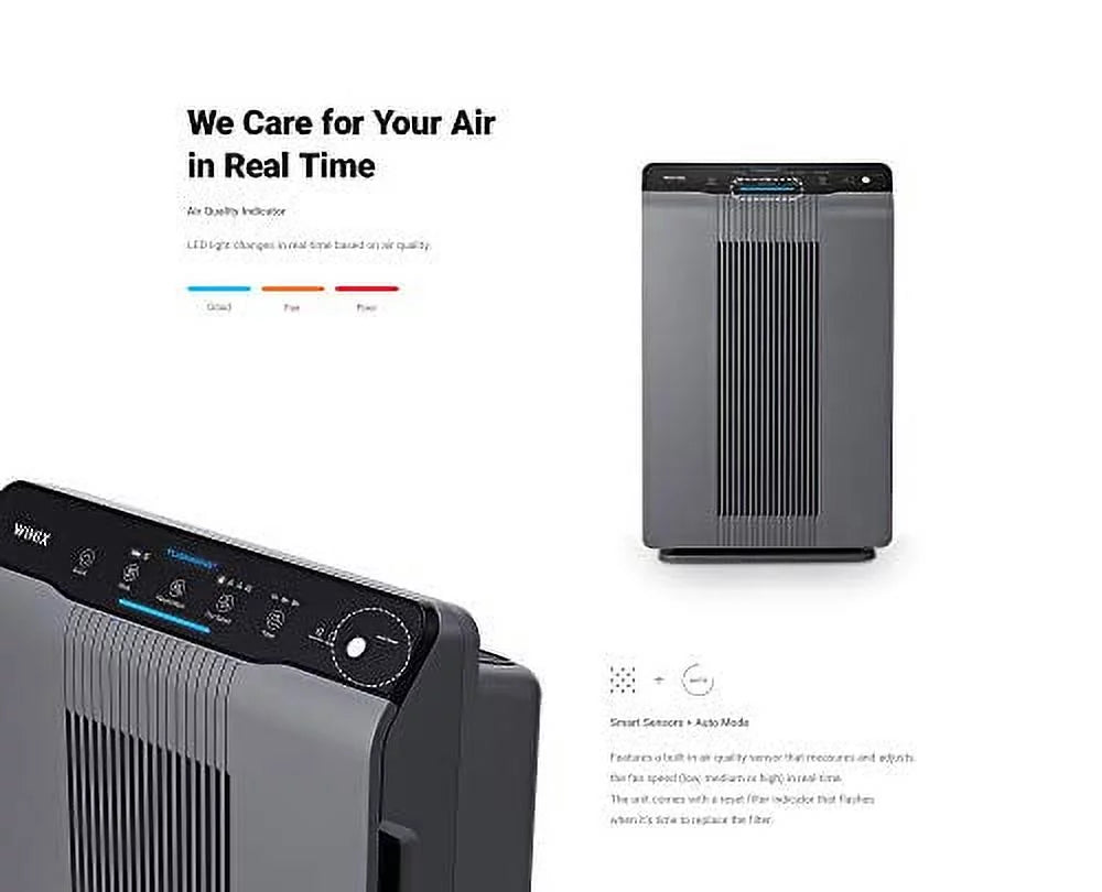 Gray Air Purifier with True HEPA and Carbon Filter V71489