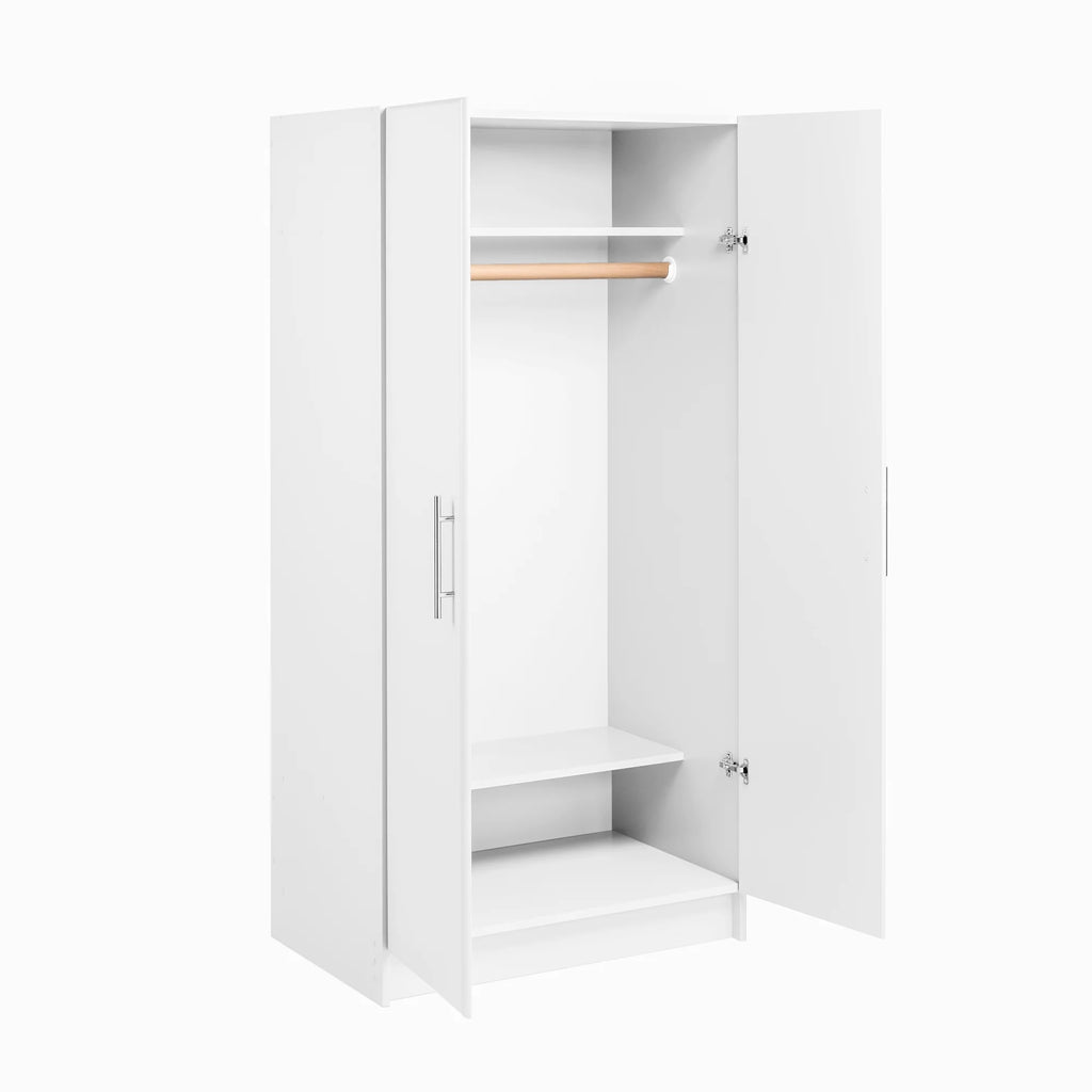 White Wardrobe Closet with Hanging Rail U437