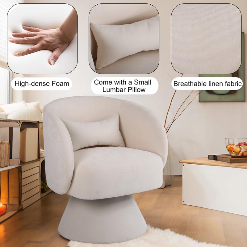 Teal Linen Swivel Accent Chair D18311