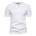 Mens Henley Short Sleeve Cotton Casual Shirt