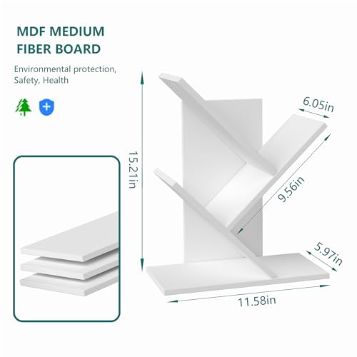 White 3-Tier Wood Bookshelf B207849