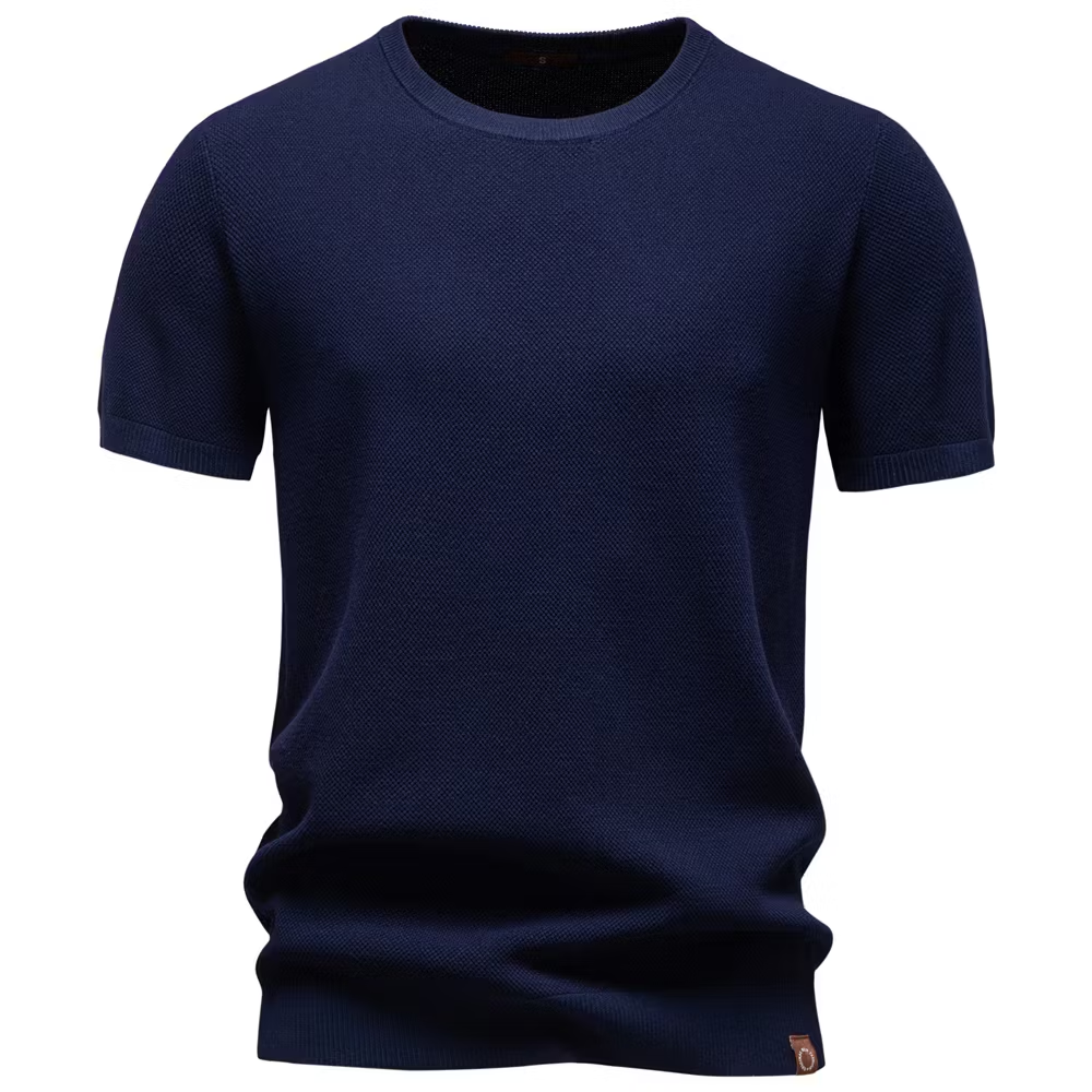 Men's Casual Solid Color Knit T-Shirt