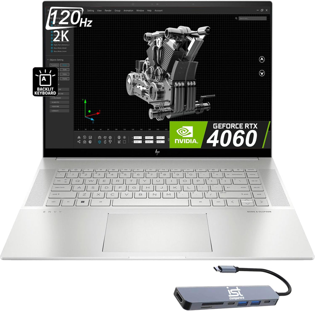 16.0" 120Hz 2K Touchscreen Laptop with Intel i7-13700H, 64GB RAM, 2TB SSD, NVIDIA GeForce RTX 4060, Win 11 Pro, Silver F946933