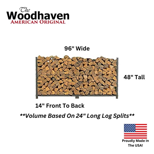 8 Foot 1/2 Cord Firewood Log Rack with Black Texture Powder Coat Finish R911954