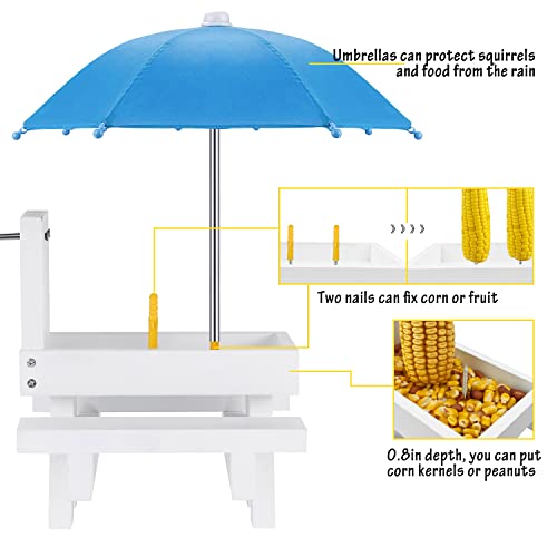 Wooden Squirrel Feeder Table with Umbrella K81640
