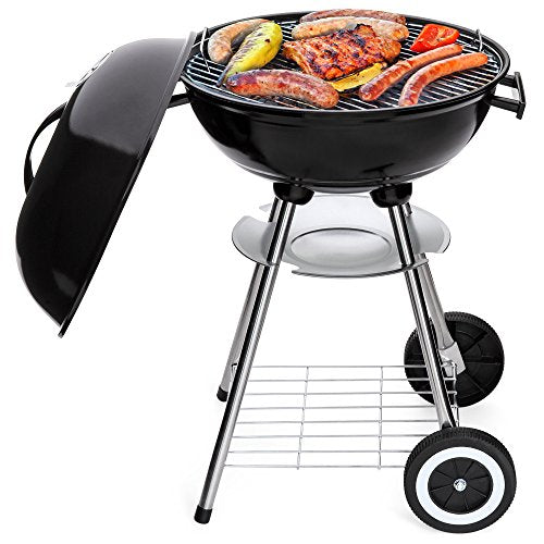 18-inch Portable Steel Charcoal BBQ Grill, Black D22124