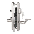 Brushed Nickel Patio Door Handle with Lever Handle Mortise Lock Set J59034