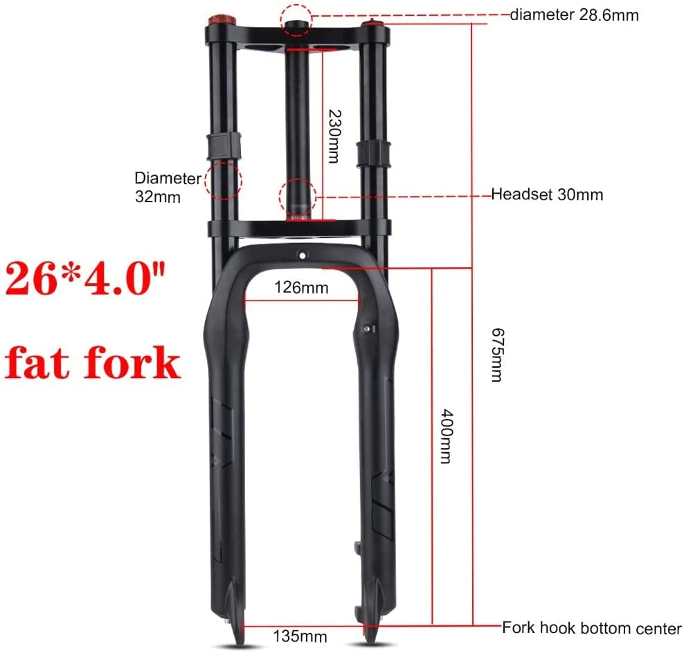 1-1/8" Mountain Air Suspension Fork 160mm Travel 26x4.0 Disc Brake Q4753