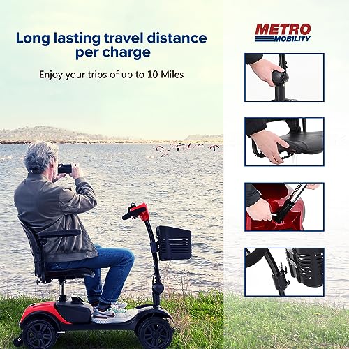 Compact Blue Mobility Scooter with Seat and Basket L222