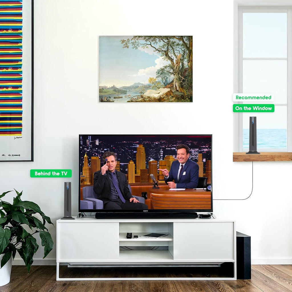 Digital Amplified Indoor TV Antenna with 9.8ft Coaxial Cable, Pack of 2 J471839
