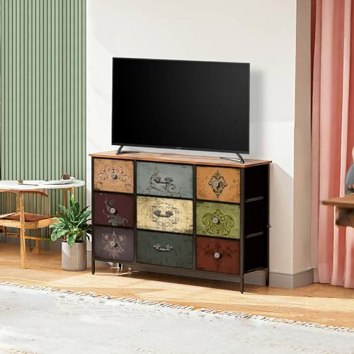 9 Drawer Fabric Dresser A22903