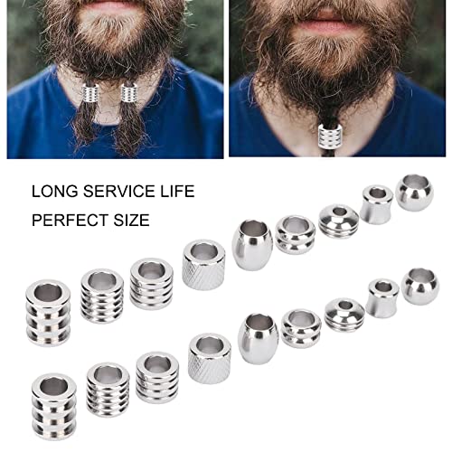 18pcs Stainless Steel Beard Beads H45350