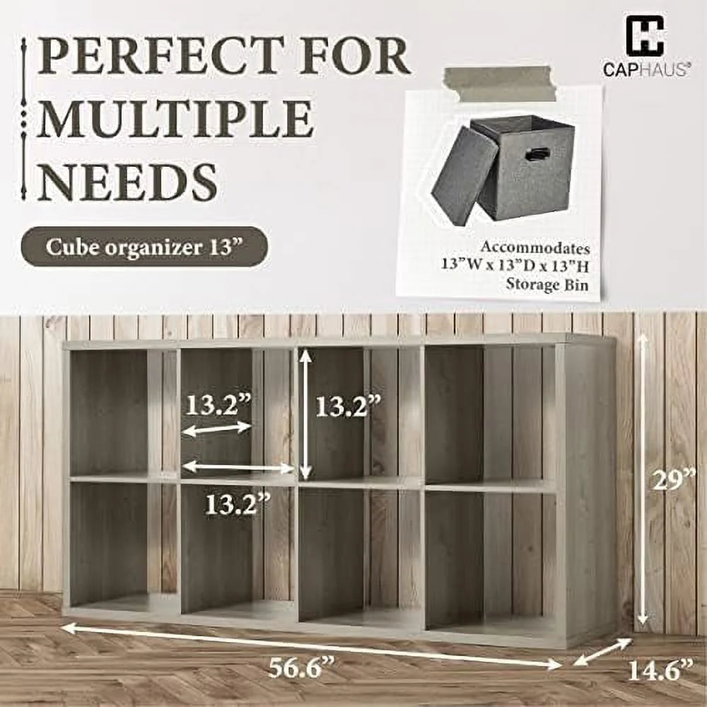 White 8-Cube Open Bookcase U166185