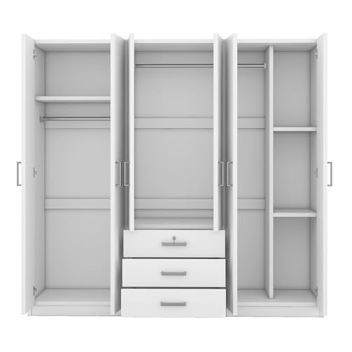 Gray 6 Door Wooden Wardrobe H504423