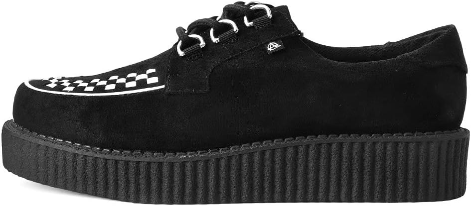Black Faux Suede Creeper Shoes J5021