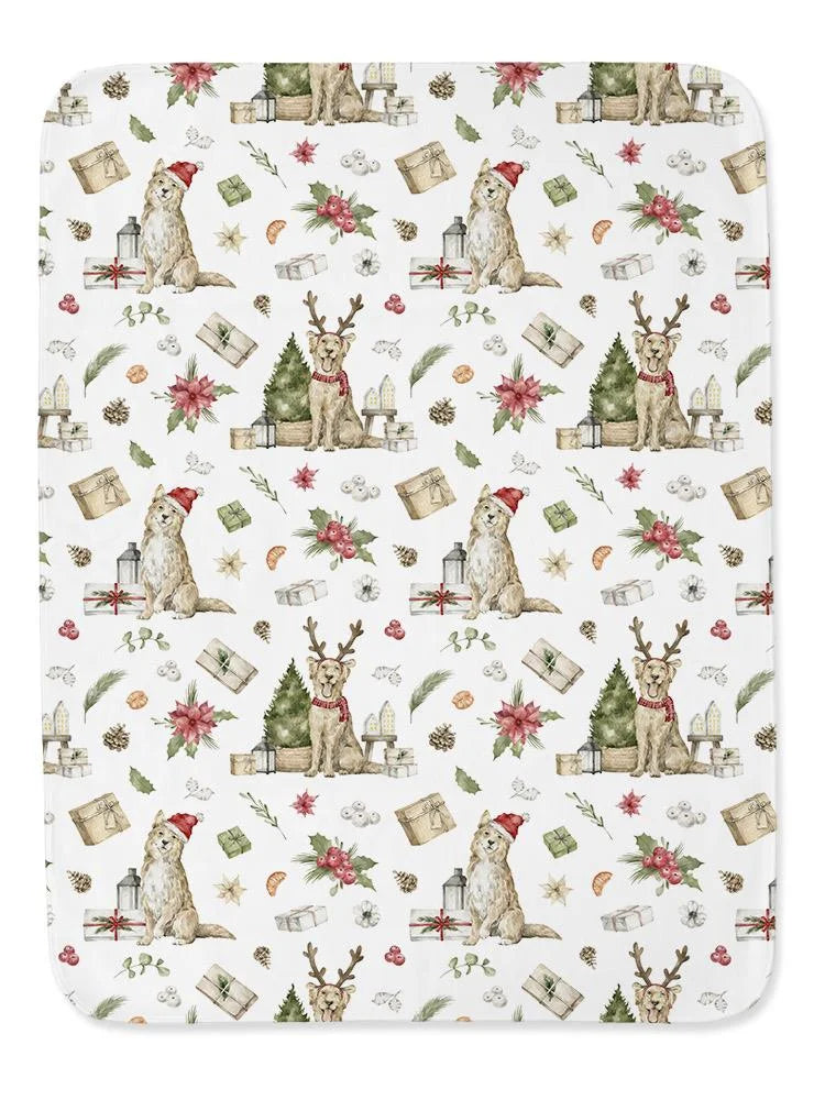 Sitting Christmas Dogs Blanket P35853