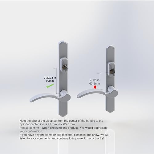 Brushed Nickel Patio Door Handle with Lever Handle Mortise Lock Set J59034