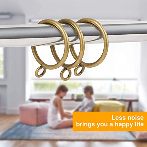 Set of 30 Antique Brass Curtain Rings with Eyelets E749906
