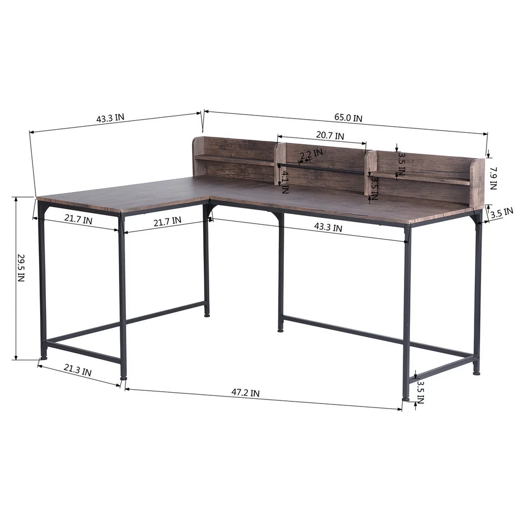 Large L-Shaped Computer Desk with Storage N3898