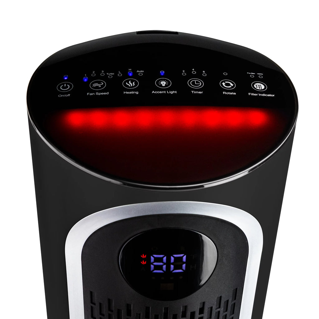 Black 3-in-1 Air Purifier Heater Fan G5689