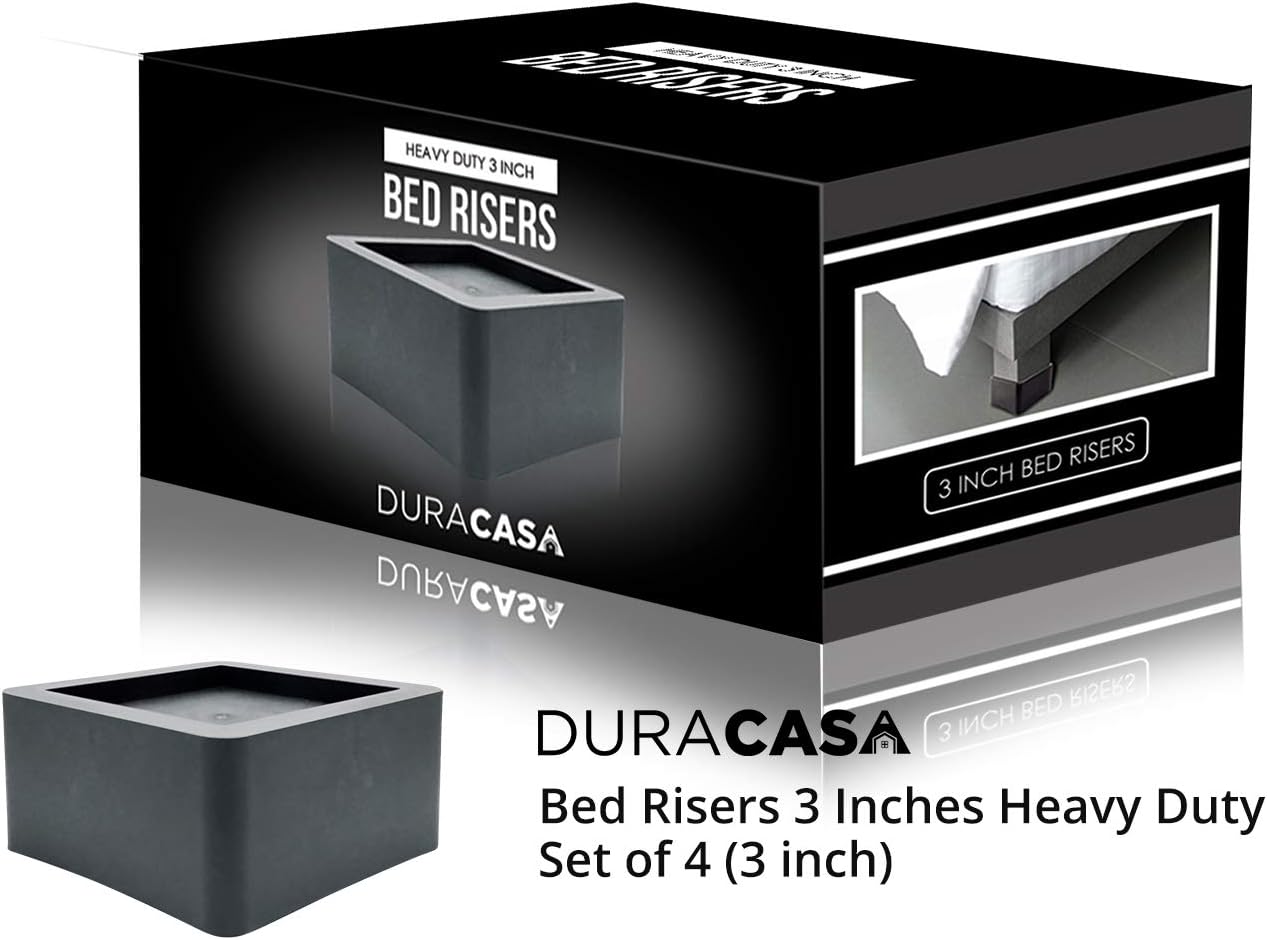 3 Inch Black Bed Risers Set of 4 I351