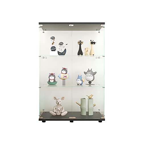 White Glass Display Cabinet with 3 Shelves, 49.3" H x 16.7" W x 14.3" D P4083