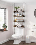 4-Tier Adjustable Wood Bathroom Storage Shelves K9137
