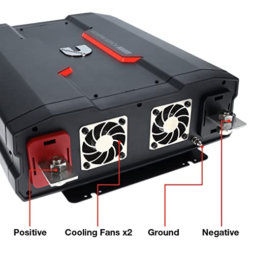 5000 Watts Modified Sine Wave Truck Inverter 12 Volts to 110 Volts Four AC Outlets Two USB Ports D311079
