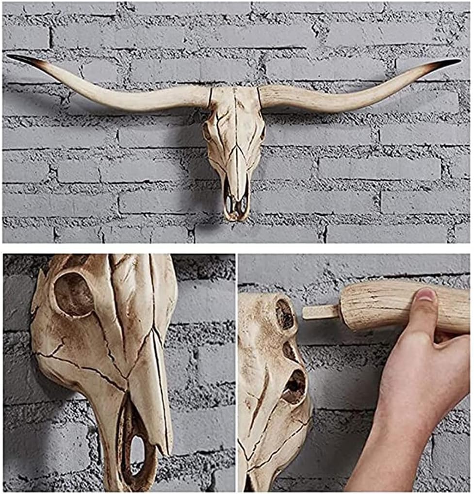30inch Long Horn Cow Skull Wall Hanging Decor S237523