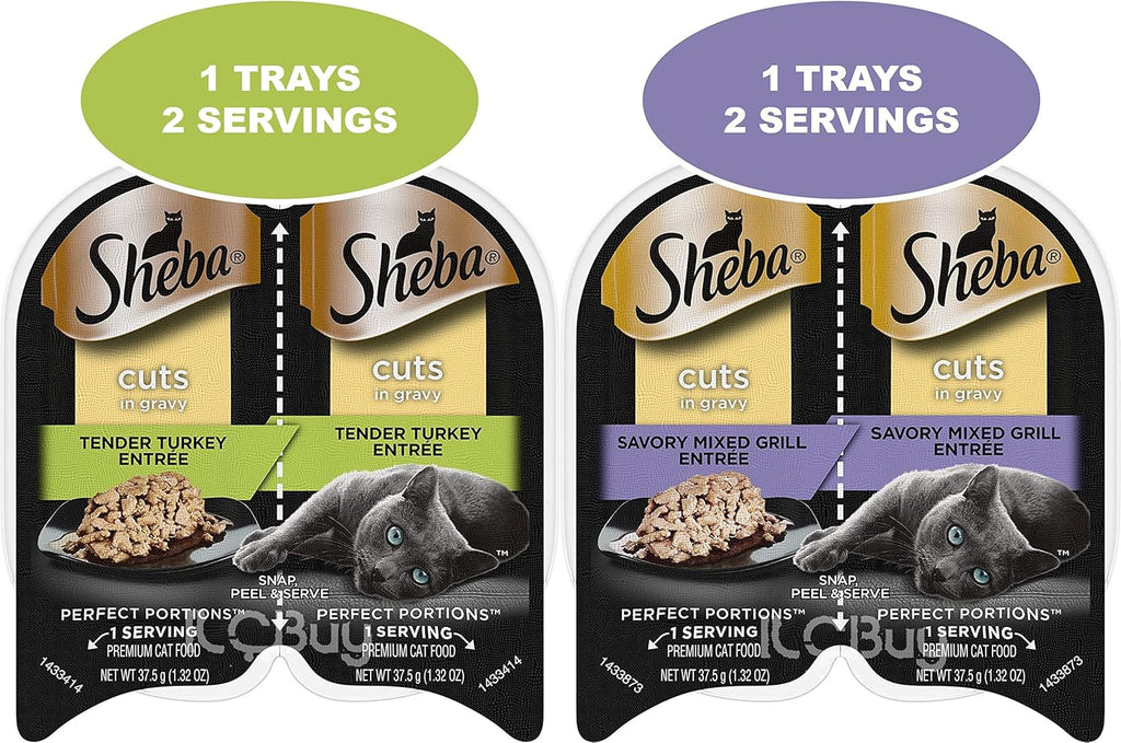 12 Trays 2.6 Oz Each Assorted Cuts in Gravy Pate in Natural Juice Cat Food F127257